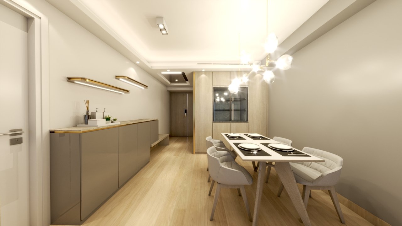 現代簡約 餐廳 具設計感的收納櫃