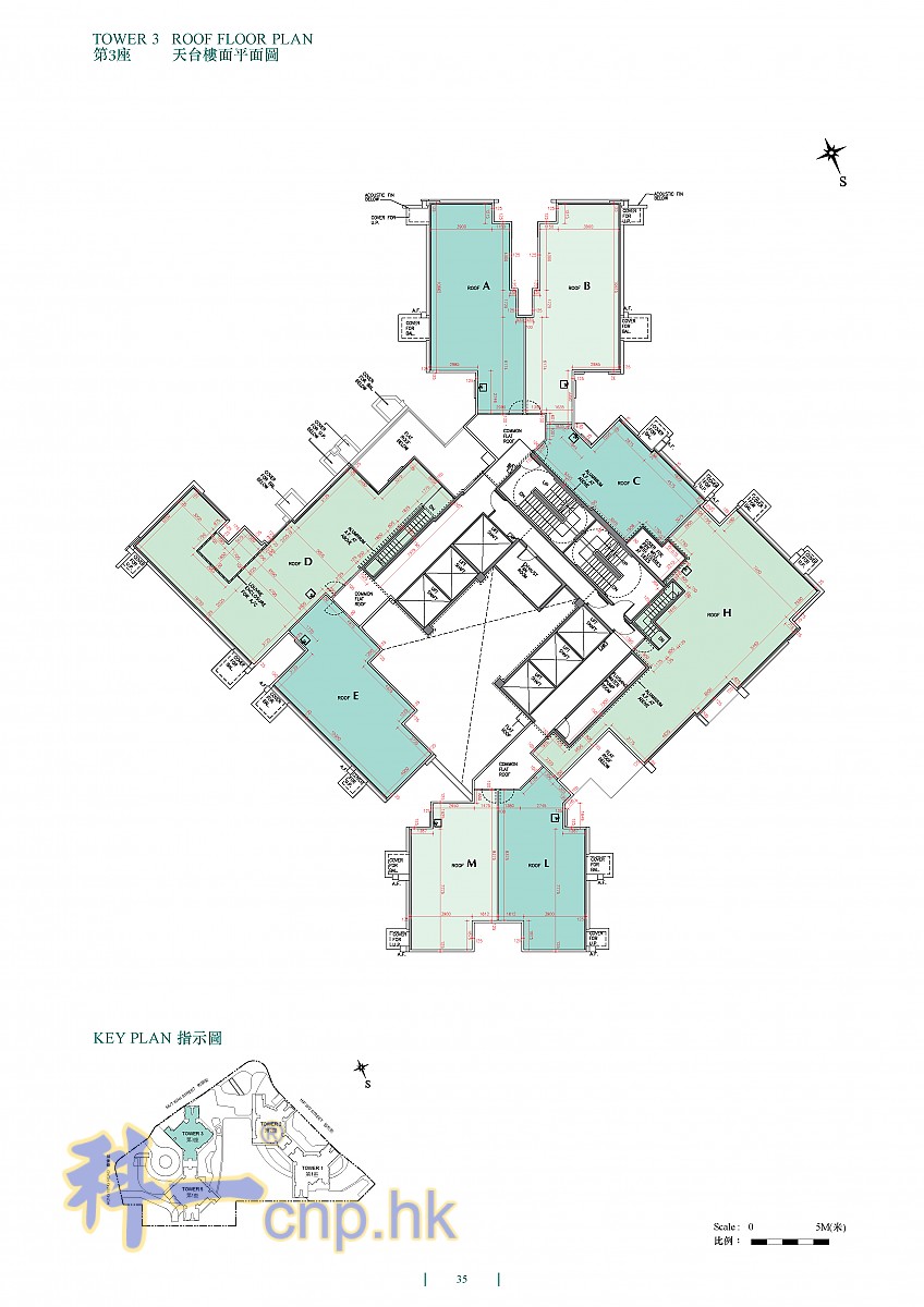 凱匯 Tower 3 第3座 開發商天台樓面平面圖