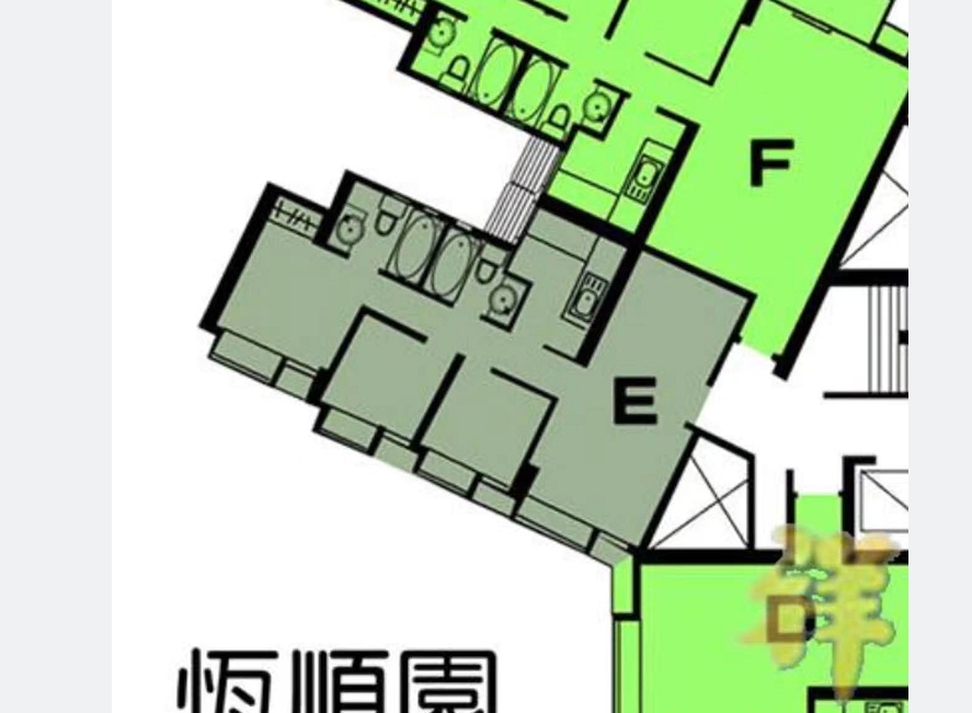 屯門恒順園一座E室 三房動線分析