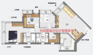 維港灣9座B室｜822呎四房鑽石廳平面圖戶型分析 + AC 訂造設計方案