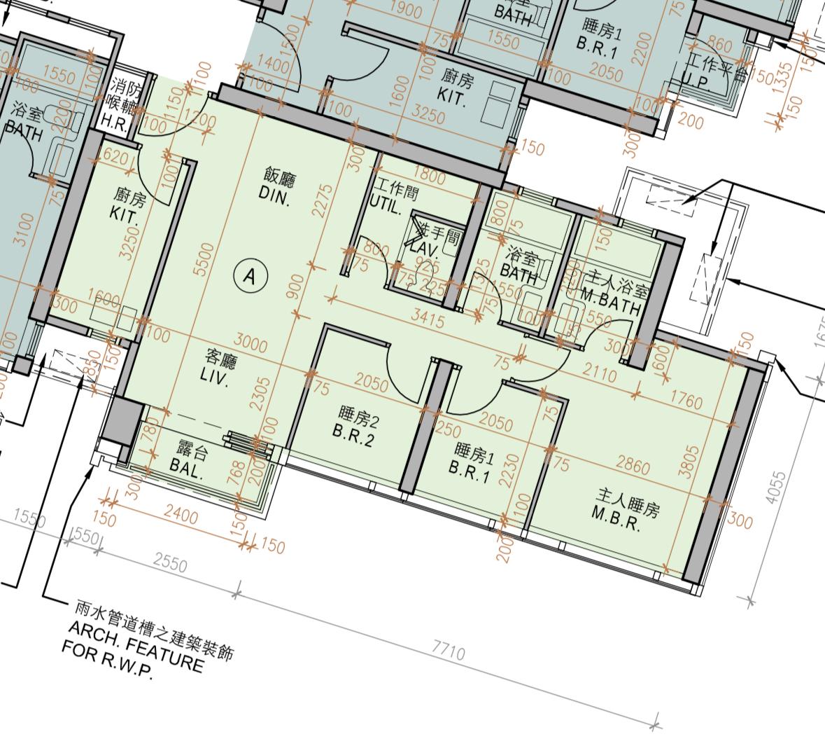 啟德MONACO 761呎三房開發商原裝平面圖