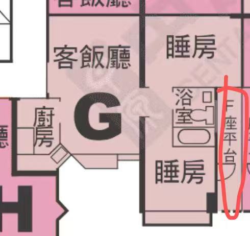 富善花園 2座G室 開發商原裝平面圖