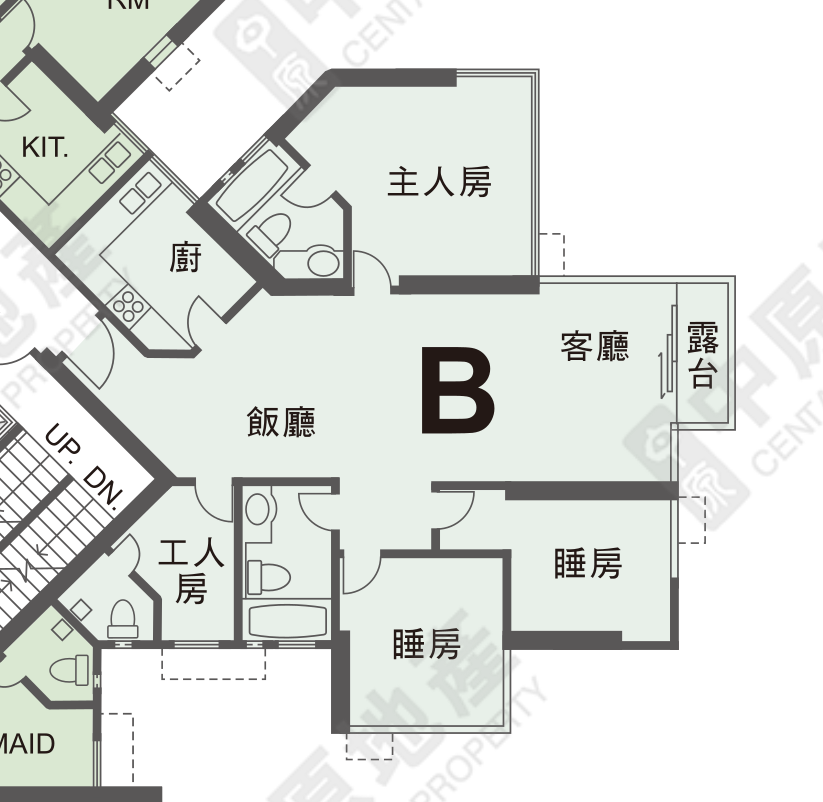 京士柏山道33號爵士花園 B 室開發商戶型細節