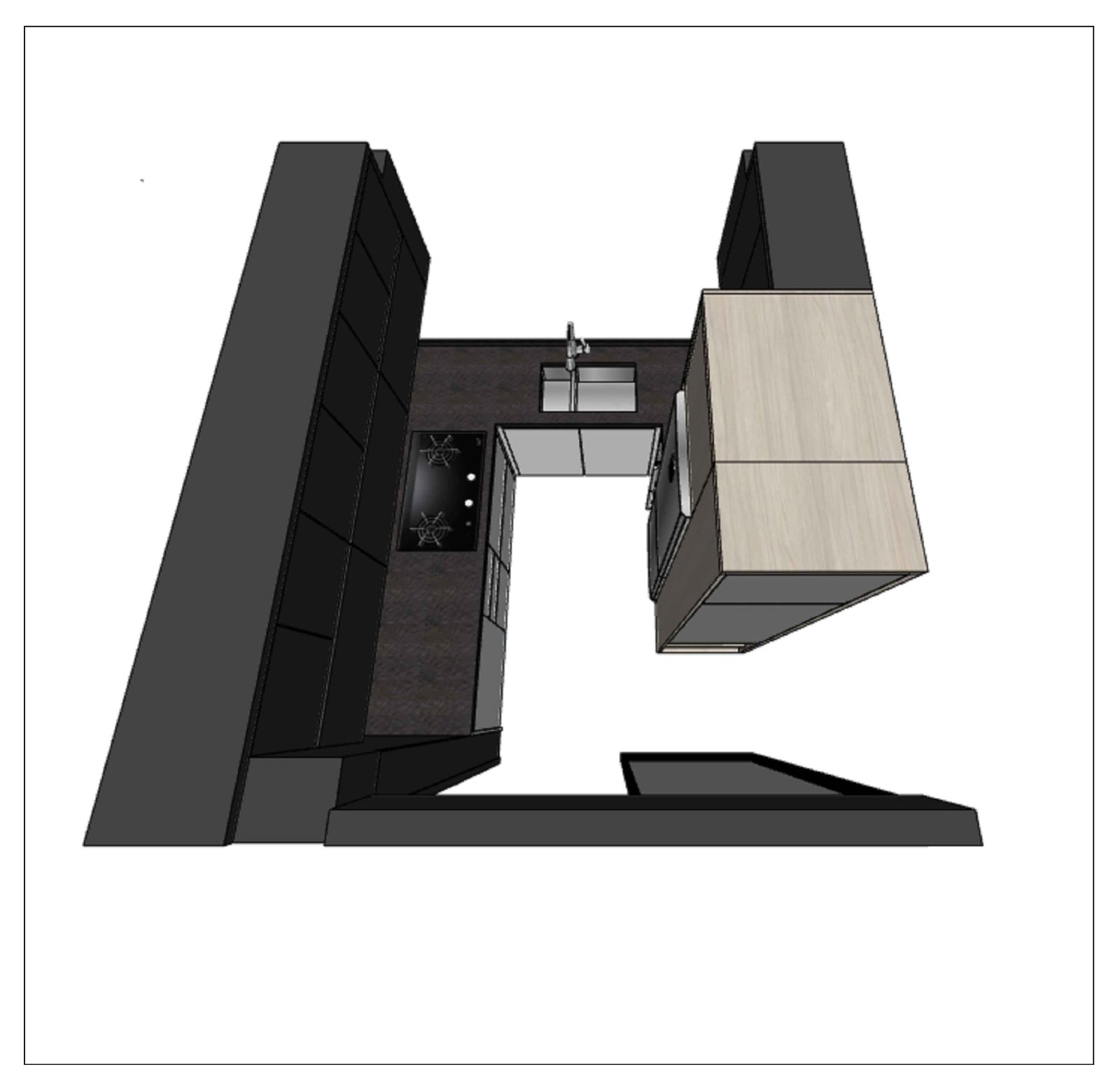 廚房俯視 3D 圖