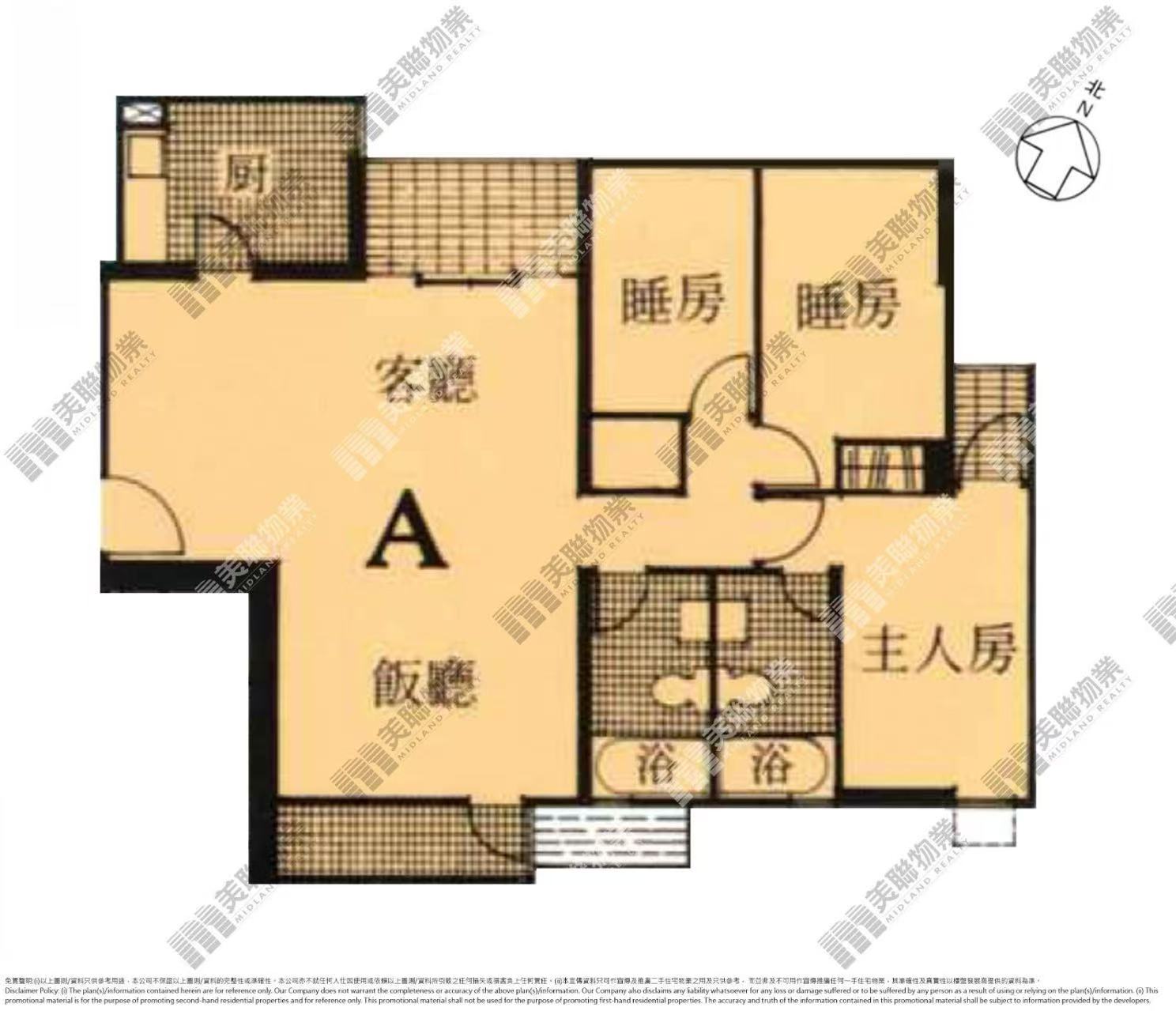 城市花園2期10座A室 1032呎 開發商原始平面圖
