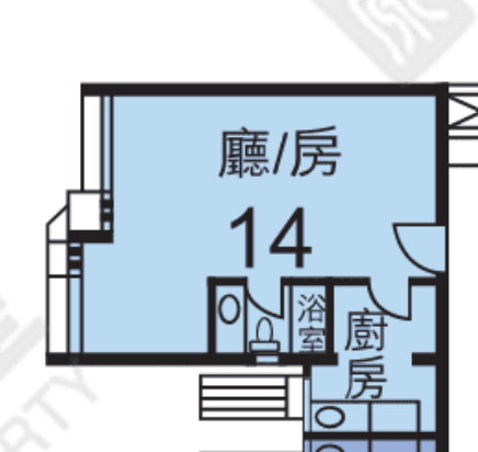 天頌苑頌琴閣 426呎開發商原裝平面圖