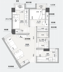 長沙灣 460呎兩房衣櫃設計｜報價 + 平面拆解（寶麗苑寶澤閣6室）