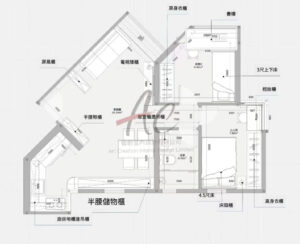 藍田室內設計｜517呎兩房廚櫃 + 衣櫃方案（麗港城8座C室）