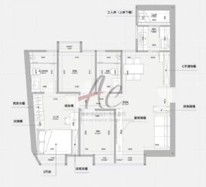 西半山三房家俬實例｜慧豪閣2座高層E室 611呎平面圖拆解