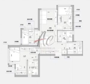 長沙灣室內設計｜646呎三房長沙灣衣櫃 + 廚櫃平面圖方案（麗玥苑）