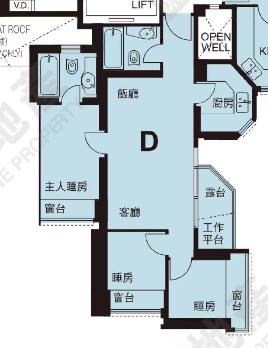 領都 664呎開發商原裝平面圖
