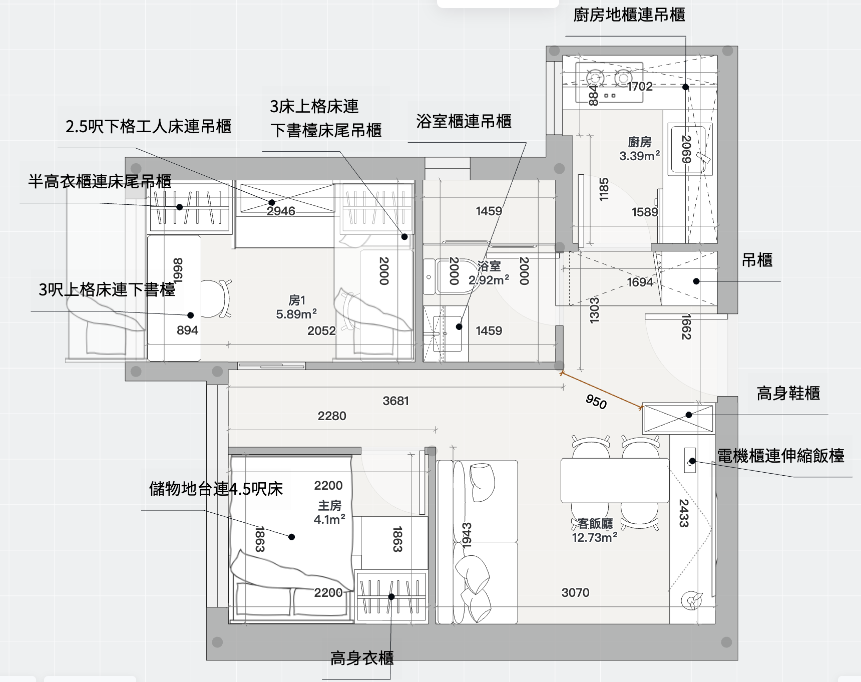 盛緻苑 平面圖 戶型圖